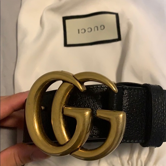Gucci Belt w. GOLD BUCKLE - Picture 1 of 4